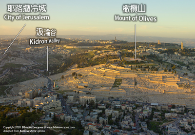 橄欖山 Mount of Olives (山), 耶穌事奉旅程
